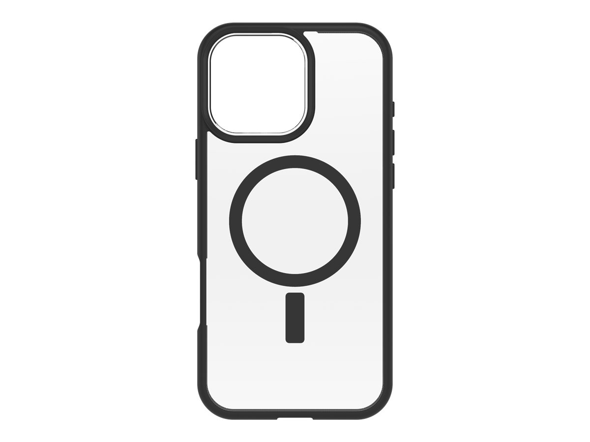 OtterBox React Series - Coque de protection pour téléphone portable - compatibilité avec MagSafe - cristal noir (incolore/noir) - pour Apple iPhone 16 Pro Max - 77-96259 - Coques et étuis pour téléphone portable