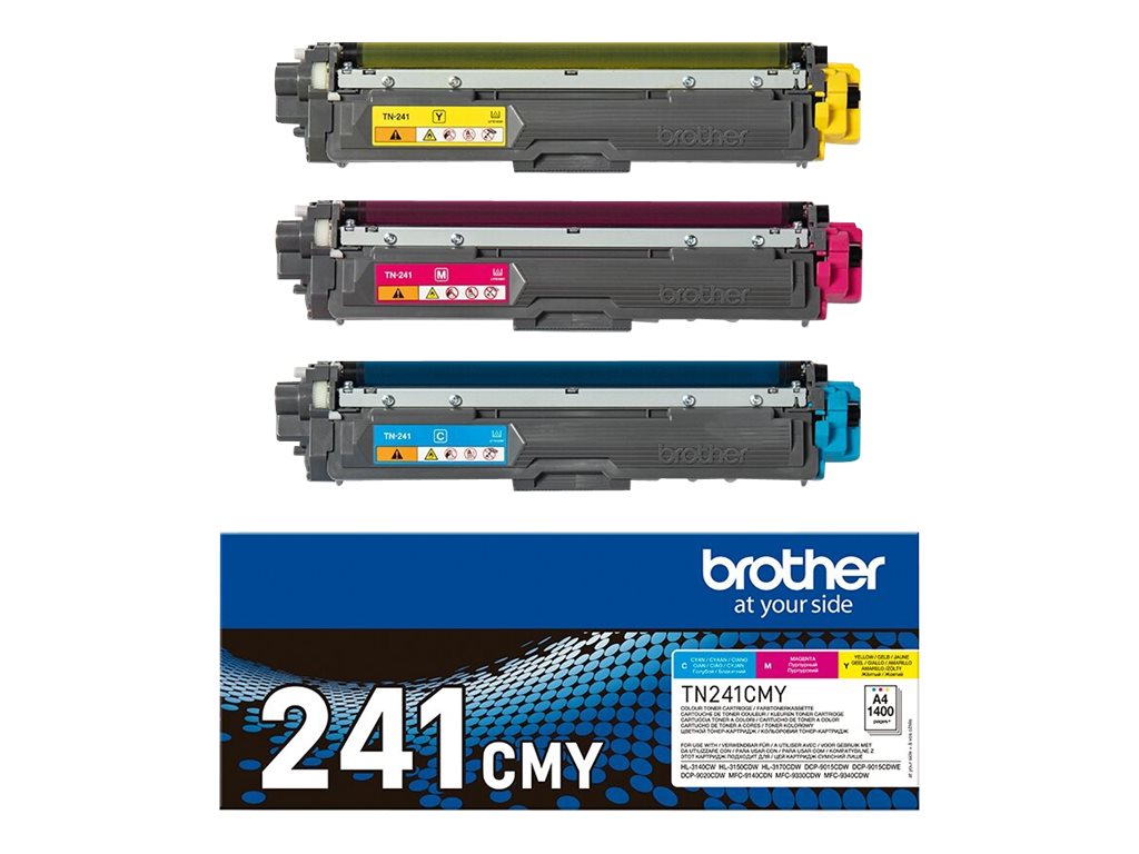 Brother TN241CMY - Pack de 3 - jaune, cyan, magenta - original - cartouche de toner - pour Brother DCP-9015, DCP-9020, HL-3140, HL-3150, HL-3170, MFC-9140, MFC-9330, MFC-9340 - TN241CMY - Cartouches de toner Brother