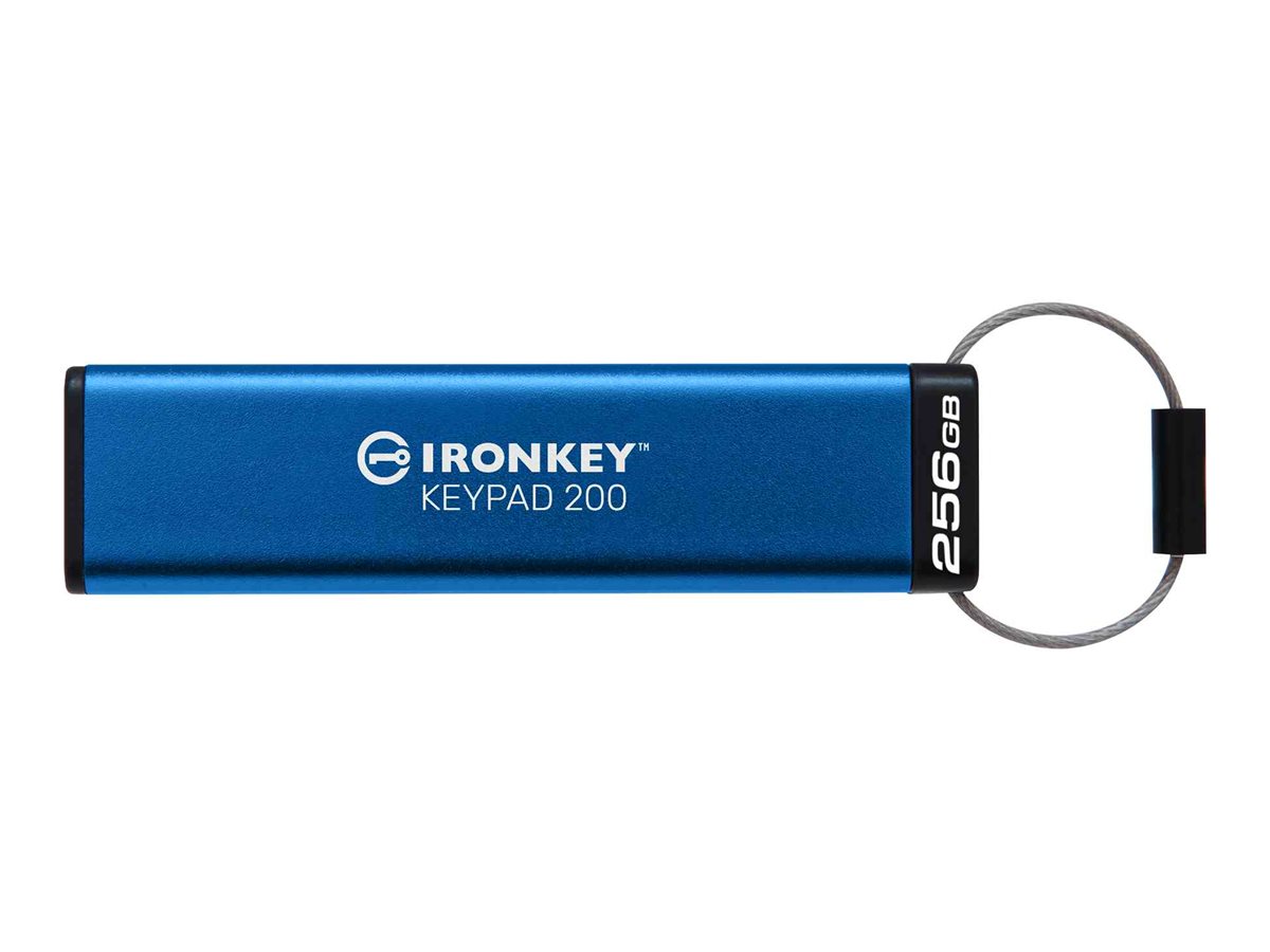 Kingston IronKey Keypad 200 - Clé USB - chiffré - 256 Go - USB 3.2 Gen 1 - IKKP200/256GB - Lecteurs flash