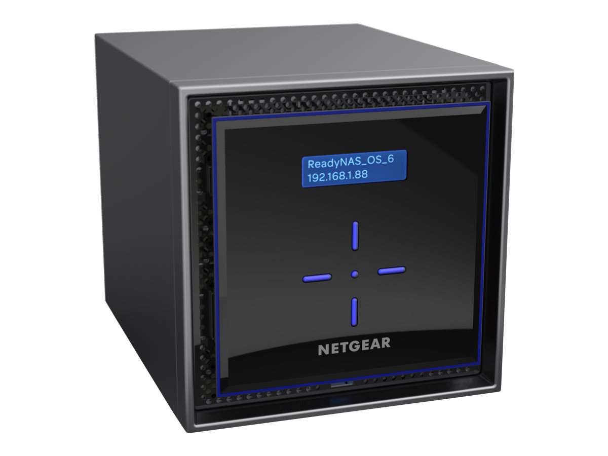 NETGEAR ReadyNAS 424 - Serveur NAS - 4 Baies - 16 To - SATA 6Gb/s - HDD 4 To x 4 - RAID RAID 0, 1, 5, 6, 10, JBOD - RAM 2 Go - Gigabit Ethernet - iSCSI support - RN424D4-100NES - NAS