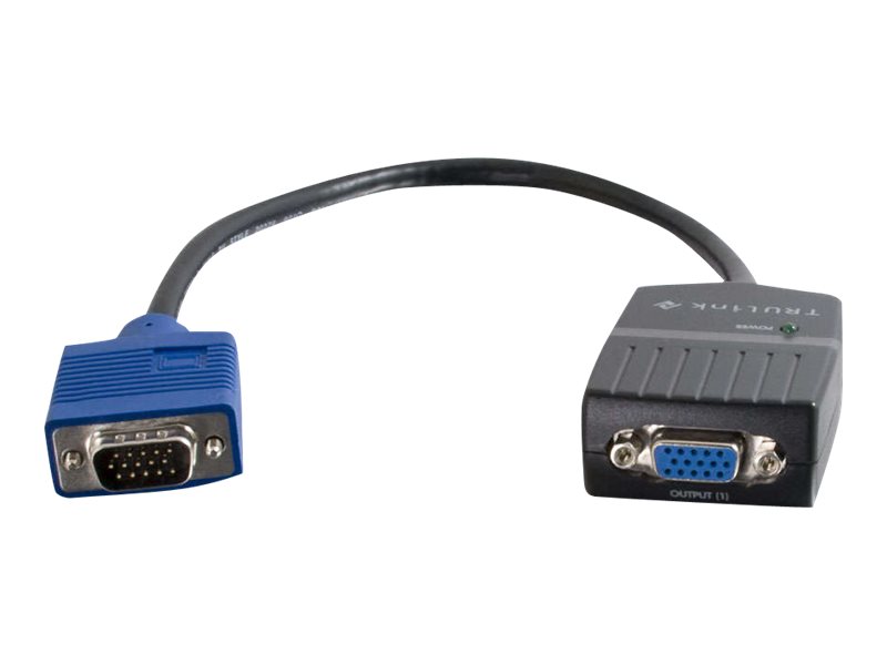 C2G TruLink 2-Port UXGA Monitor Splitter - Répartiteur video - 2 x VGA - de bureau - 89032 - Commutateurs KVM