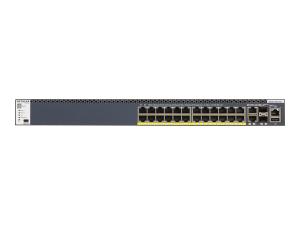 NETGEAR M4300-28G-PoE+ - Commutateur - C3 - Géré - 2 x 10/100/1000/10000 + 2 x 10 Gigabit SFP+ + 24 x 10/100/1000 (PoE+) - flux d'air de l'avant vers l'arrière - Montable sur rack - PoE+ (720 W) - GSM4328PB-100NES - Commutateurs gérés