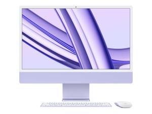 Apple iMac with 4.5K Retina display - Tout-en-un M4 jusqu'à - RAM 16 Go - SSD 256 Go - Apple M4 8-core - IEEE 802.11ax (Wi-Fi 6E), Bluetooth 5.3 - macOS Sequoia 15.0 - moniteur : LED 24" 4480 x 2520 (4.5K) - clavier : US - violet - Z1E7 - Ordinateurs de bureau