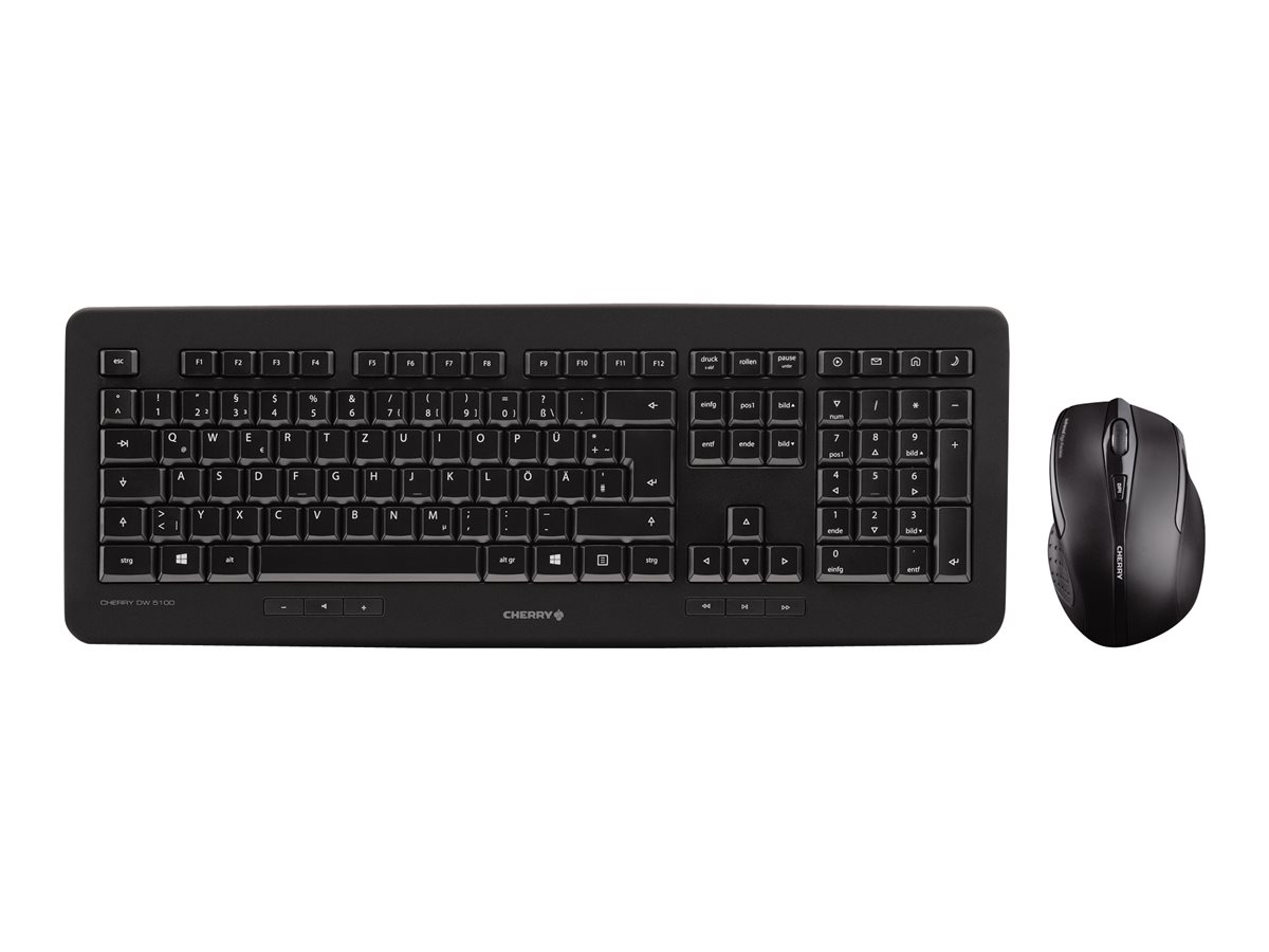 CHERRY DW 5100 - Ensemble clavier et souris - sans fil - 2.4 GHz - Suisse - commutateur : CHERRY LPK - noir - JD-0520CH-2 - Claviers