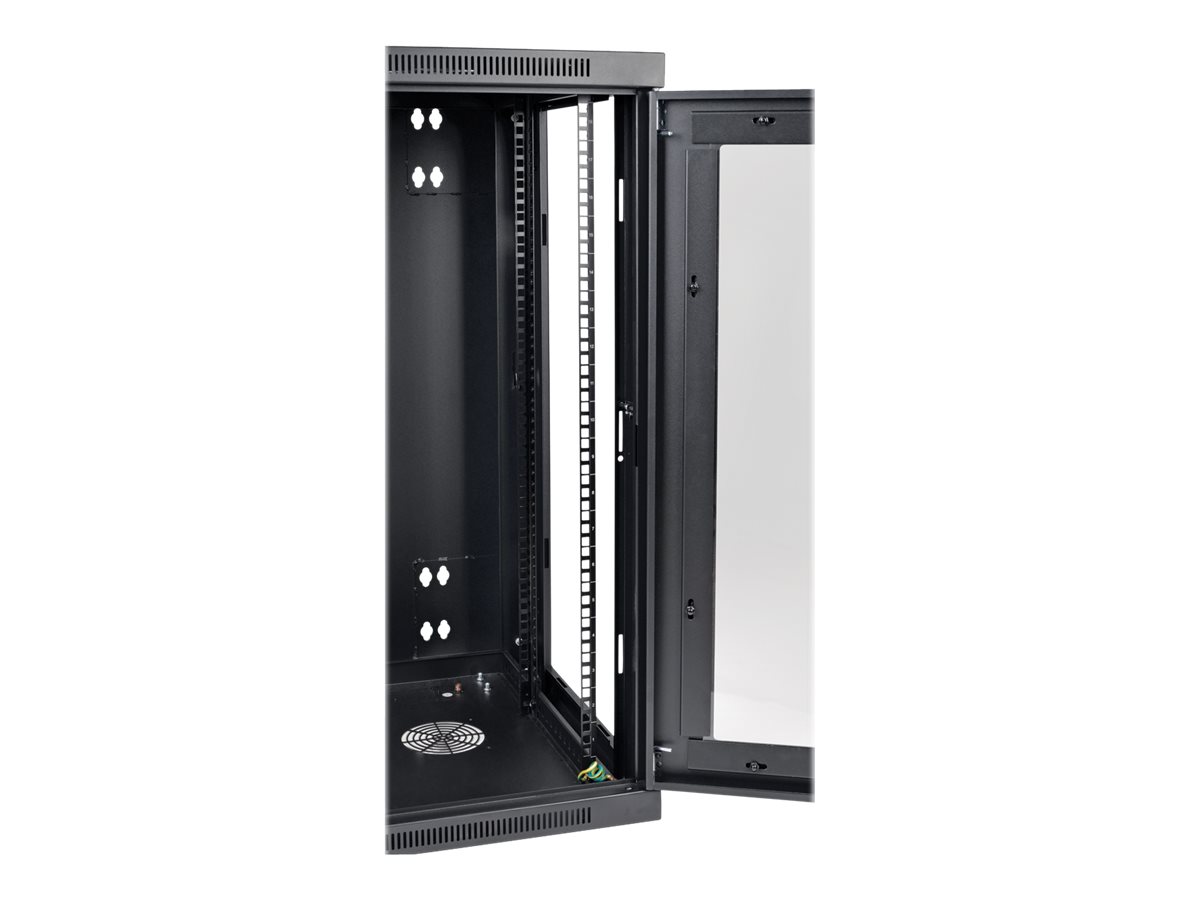 Tripp Lite 18U Wall Mount Rack Enclosure Server Cabinet w Hinged Acrylic Window - Rack armoire - montable sur mur - noir - 18U - 19" - pour P/N: NSS-G24D2P24, NSU-G16, SRBRUSHWM - SRW18USG - Accessoires pour serveur