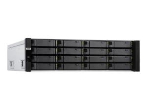 QNAP ES1686DC - Serveur NAS - 16 Baies - rack-montable - SAS 12Gb/s - RAID RAID 0, 1, 5, 6, 10, JBOD, disque de réserve 5, 6 disques de secours, disque de réserve 10, disque de réserve 1 - RAM 128 Go - Gigabit Ethernet / 10 Gigabit Ethernet - iSCSI support - 3U - ES1686DC-2142IT-128G - NAS