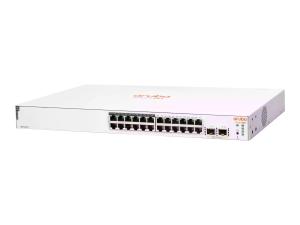 HPE Aruba Instant On 1830 24G 12p Class4 PoE 2SFP 195W Switch - Commutateur - intelligent - 12 x 10/100/1000 + 12 x 10/100/1000 (PoE+) + 2 x Gigabit SFP - de bureau, Montable sur rack - PoE+ (195 W) - JL813A#ABB - Concentrateurs et commutateurs gigabit
