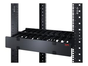 APC Horizontal Cable Manager Single-Sided with Cover - Panneau d'agencement de câbles de rack avec couvercle - noir - 1U - pour P/N: SMTL1000RMI2UC, SMX1000C, SMX1500RM2UC, SMX1500RM2UCNC, SMX750C, SMX750CNC - AR8612 - Accessoires pour serveur