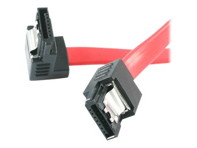 StarTech.com 12in Latching SATA to Right Angle SATA Serial ATA Cable (LSATA12RA1) - Câble SATA - Serial ATA 150/300 - SATA (F) pour SATA (F) - 30 cm - verrouillé, connecteur à angle droit - rouge - pour P/N: 35S24M2NGFF, CFAST2SAT25, PEXSAT32, ST521PMINT, USB2SATAIDE, USB3SSATAIDE - LSATA12RA1 - Câbles SATA
