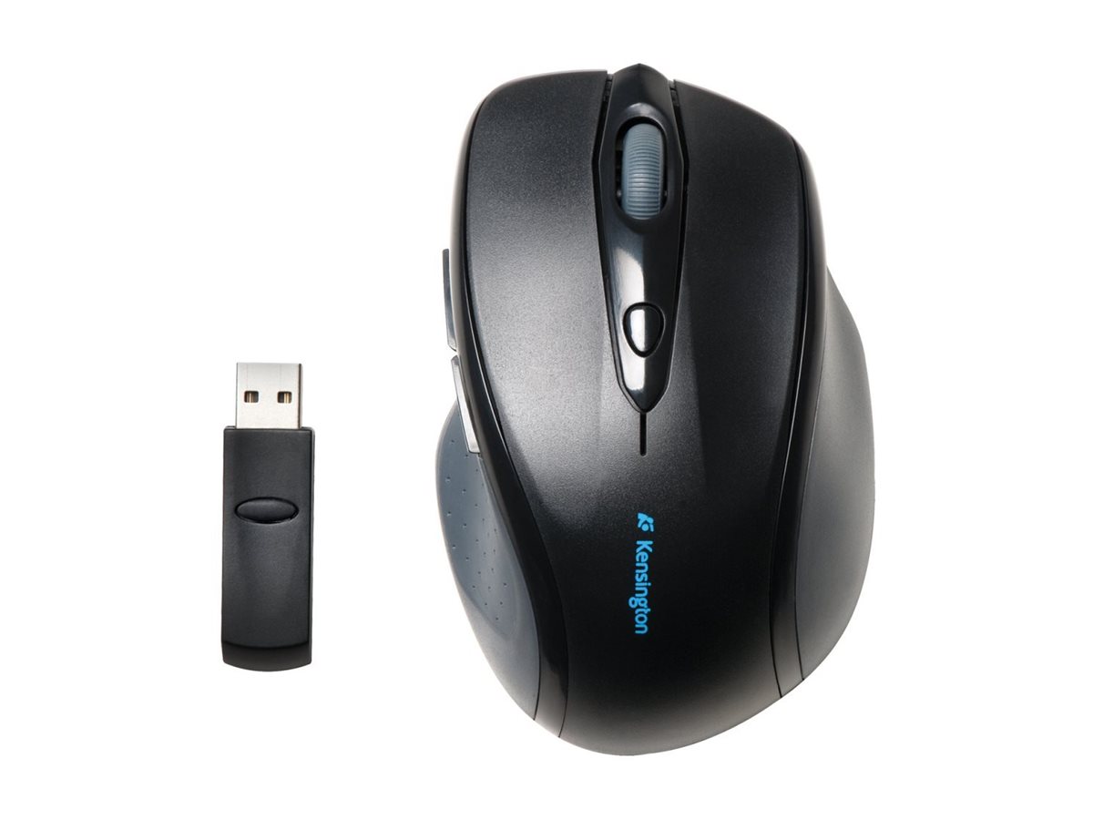 Kensington Pro Fit Full-Size - Souris - pour droitiers - optique - 6 boutons - sans fil - 2.4 GHz - récepteur sans fil USB - noir - K72370EU - Souris