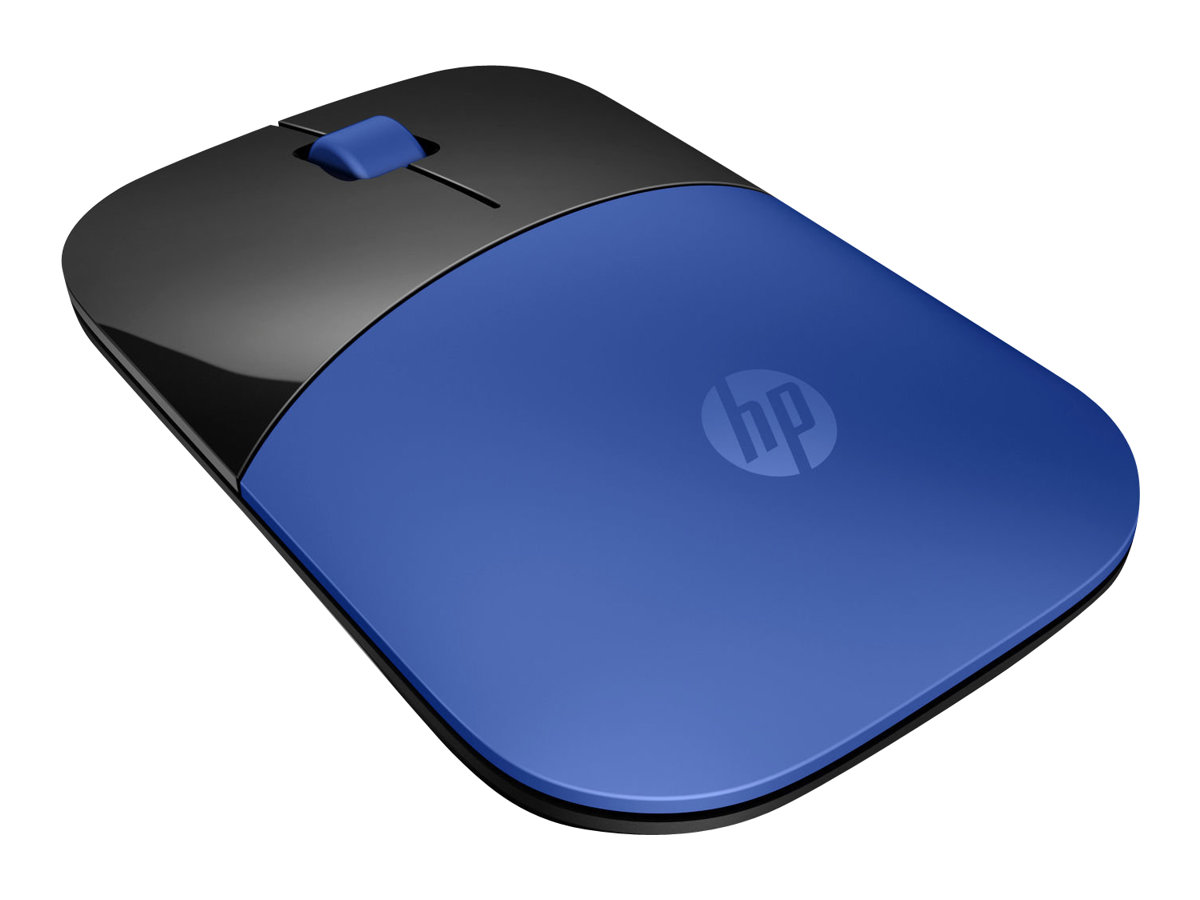 HP Z3700 - Souris - optique - sans fil - 2.4 GHz - récepteur sans fil USB - bleu - pour HP 20, 22, 24, 27, 460; Pavilion 14, 15; Portable 24, 27, 590, 595, TP01 - V0L81AA#ABB - Souris