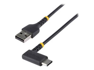 StarTech.com 3ft (1m) USB A to C Charging Cable Right Angle, Heavy Duty Fast Charge USB-C Cable, USB 2.0 A to Type-C, Durable and Rugged Aramid Fiber, 3A, S20/iPad/Pixel - High Quality USB Charging Cord (R2ACR-1M-USB-CABLE) - Câble USB - USB (M) droit pour 24 pin USB-C (M) angle droit - USB 2.0 - 3 A - 1 m - noir - R2ACR-1M-USB-CABLE - Câbles USB