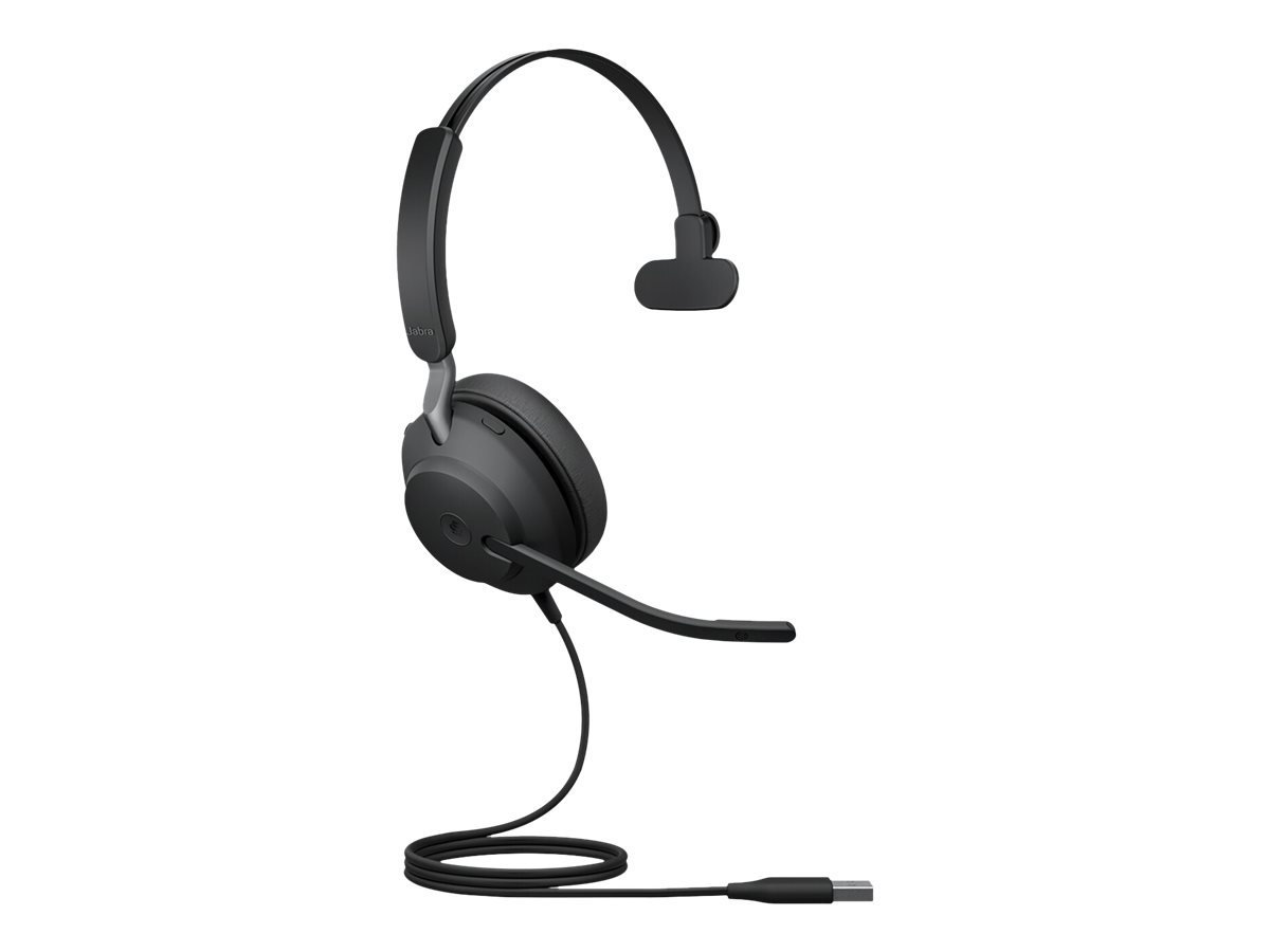 Jabra Evolve2 40 SE MS Mono - Micro-casque - sur-oreille - filaire - USB-A - isolation acoustique - Certifié pour Microsoft Teams - 24189-899-999 - Écouteurs