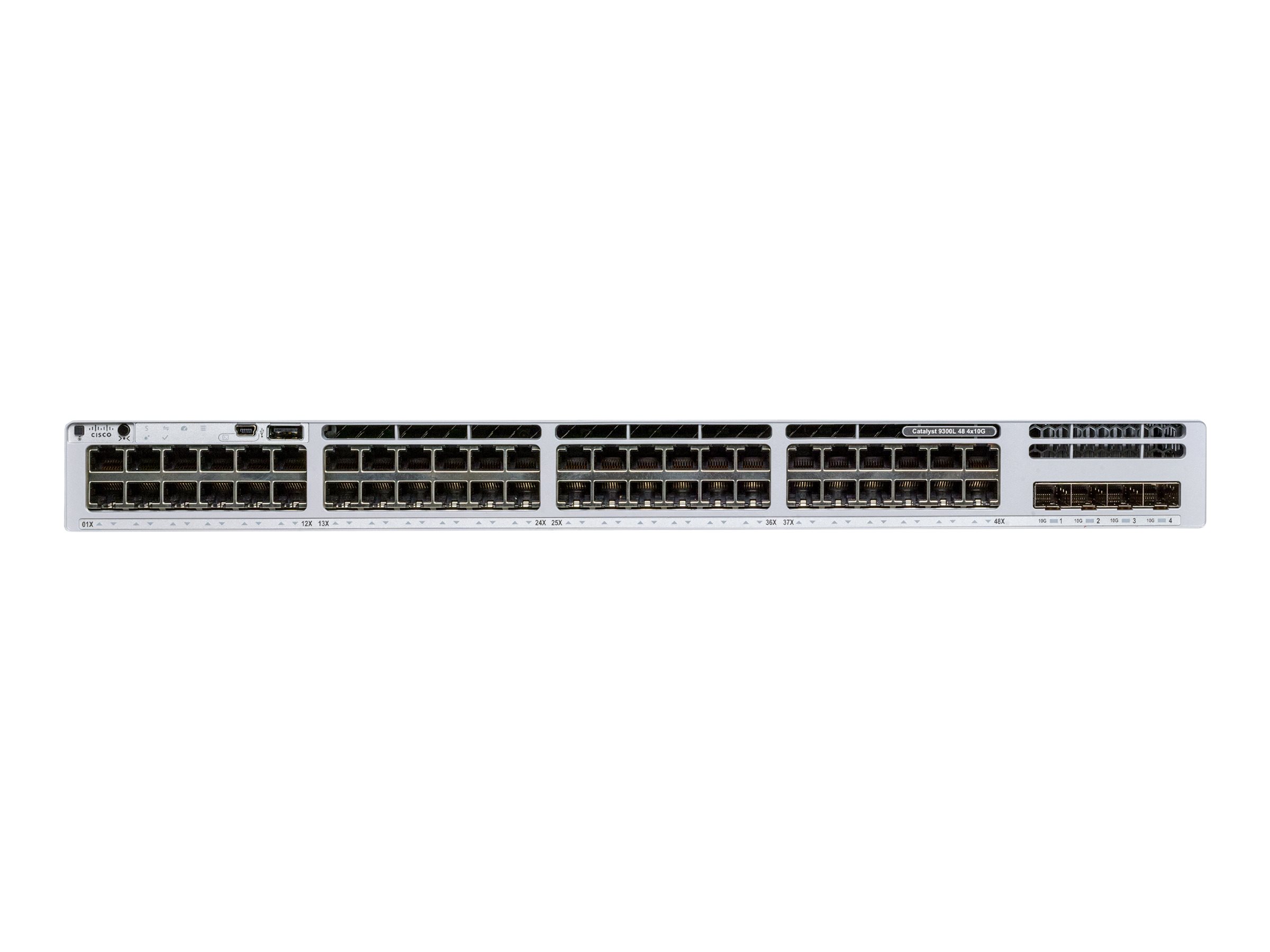Cisco Catalyst 9300L - Network Advantage - commutateur - C3 - Géré - 48 x 10/100/1000 (PoE+) + 4 x 10 Gigabit SFP+ - Montable sur rack - PoE+ (890 W) - avec 1 an Network Essentials - C9300L-48PF-4X-A - Concentrateurs et commutateurs gigabit