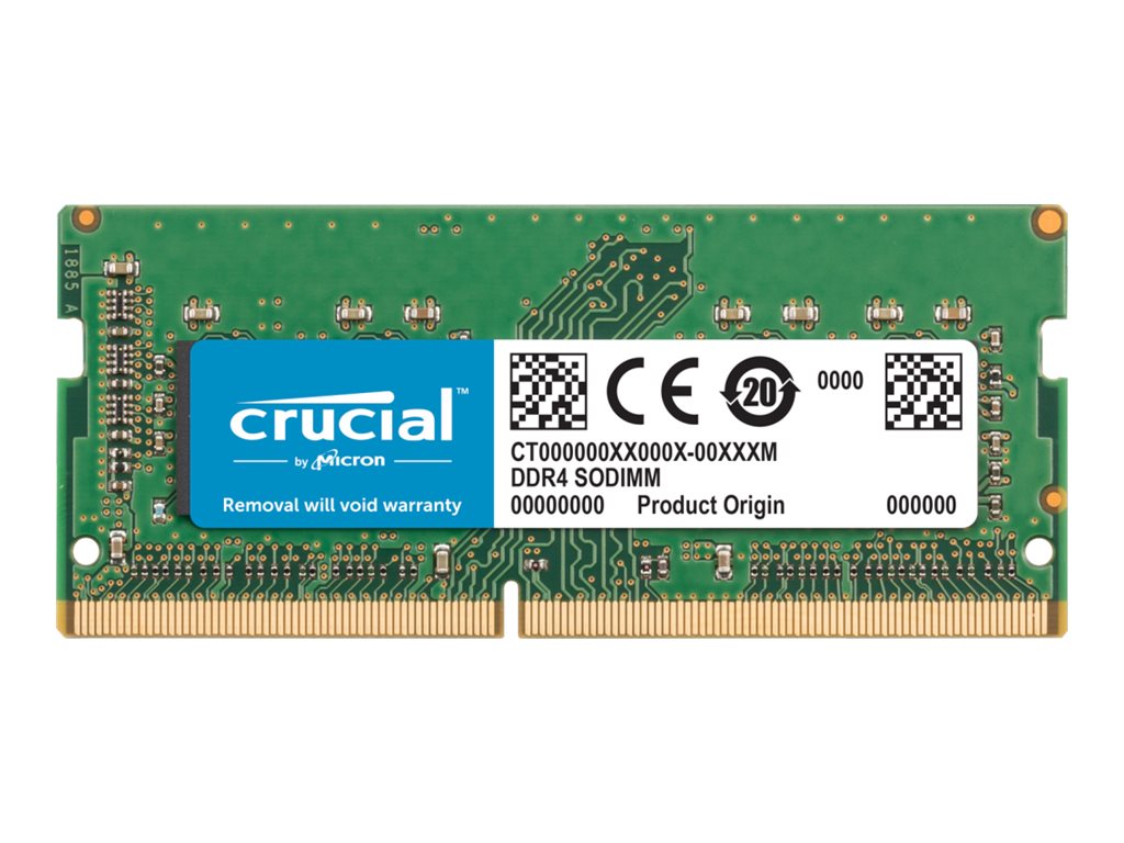 Crucial - DDR4 - module - 8 Go - SO DIMM 260 broches - 2666 MHz / PC4-21300 - CL17 - 1.2 V - mémoire sans tampon - non ECC - CT8G4S266M - Mémoire pour ordinateur portable