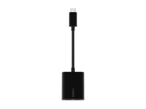 Belkin Connect Audio + Charge - Casque/adaptateur de charge USB-C vers USB-C - 24 pin USB-C mâle pour 24 pin USB-C femelle - 14 m - noir - USB Power Delivery (60W) - F7U081BTBLK - Câbles spéciaux