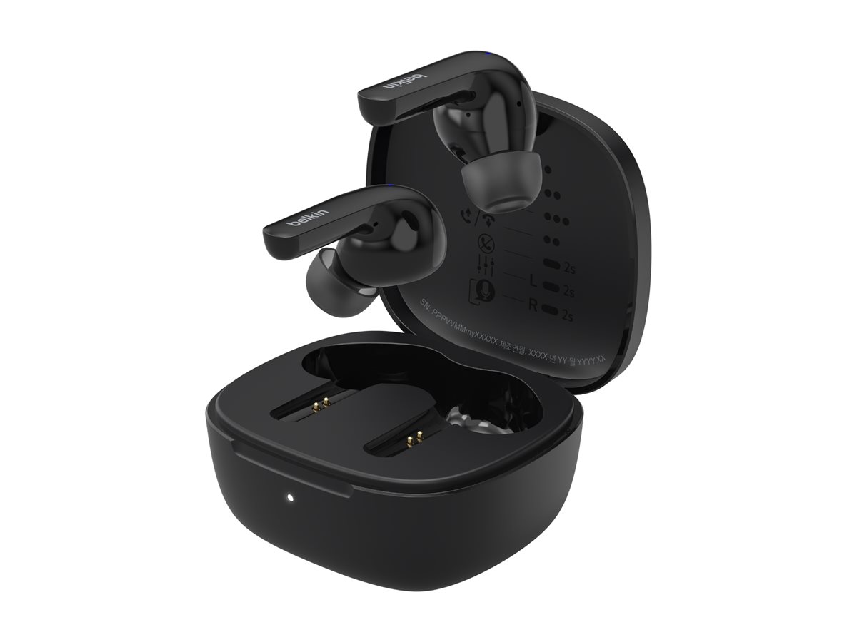 Belkin SoundForm Motion - Écouteurs sans fil avec micro - intra-auriculaire - Bluetooth - Suppresseur de bruit actif - isolation acoustique - noir - AUC010BTBK - Écouteurs