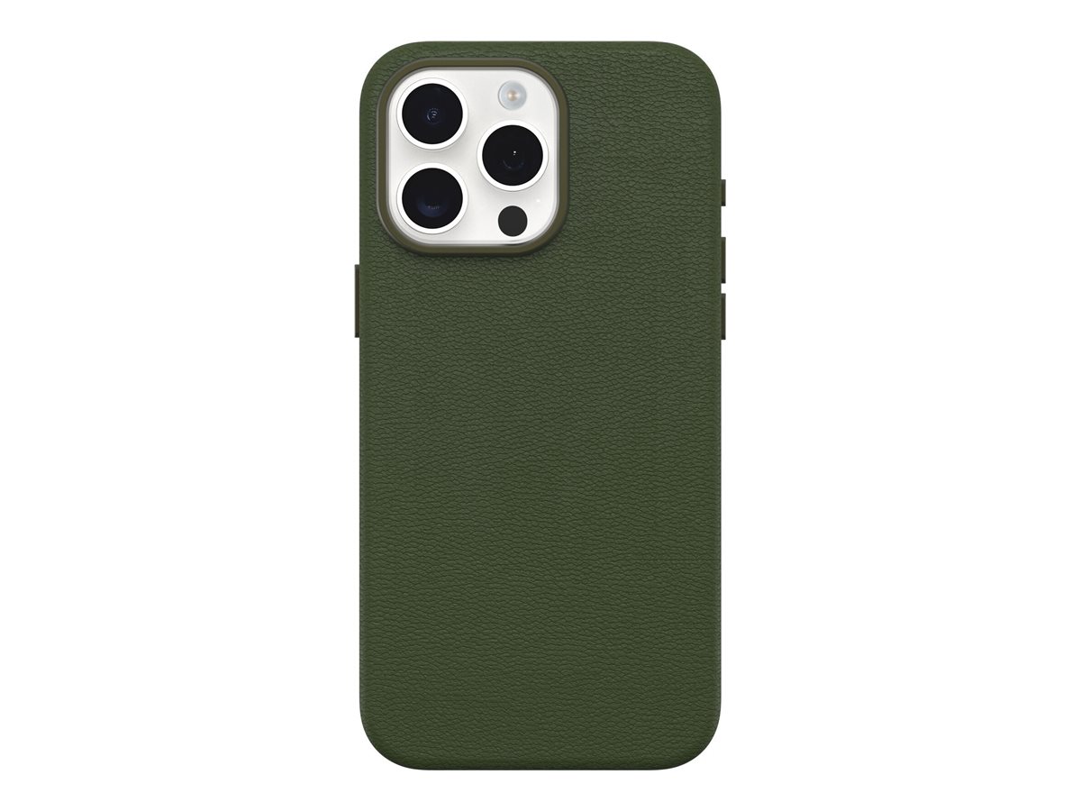 OtterBox Symmetry Series - Coque de protection pour téléphone portable - compatibilité avec MagSafe - polyuréthane, cuir de catus - cactus grove (green) - pour Apple iPhone 15 Pro Max - 77-95762 - Coques et étuis pour téléphone portable