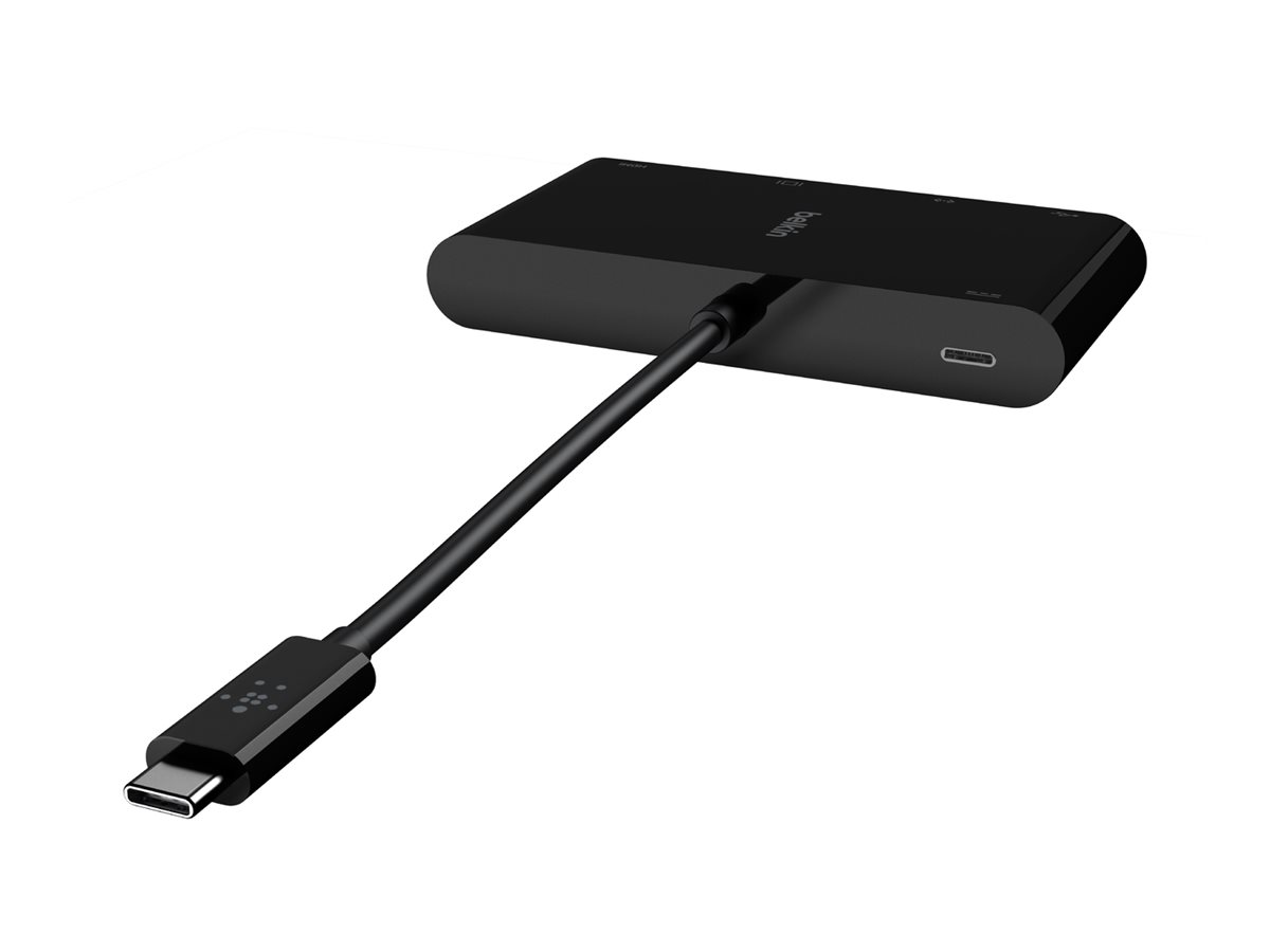 Belkin CONNECT - Multimédia et adaptateur de charge - USB-C - VGA, HDMI - 1GbE - AVC004btBK - Stations d'accueil pour ordinateur portable