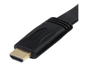 StarTech.com Câble plat - HDMI vers HDMI avec Ethernet - Ultra HD 4k x 2k - Câble HDMI avec Ethernet - HDMI mâle pour HDMI mâle - 1.8 m - noir - HDMIMM6FL - Câbles HDMI