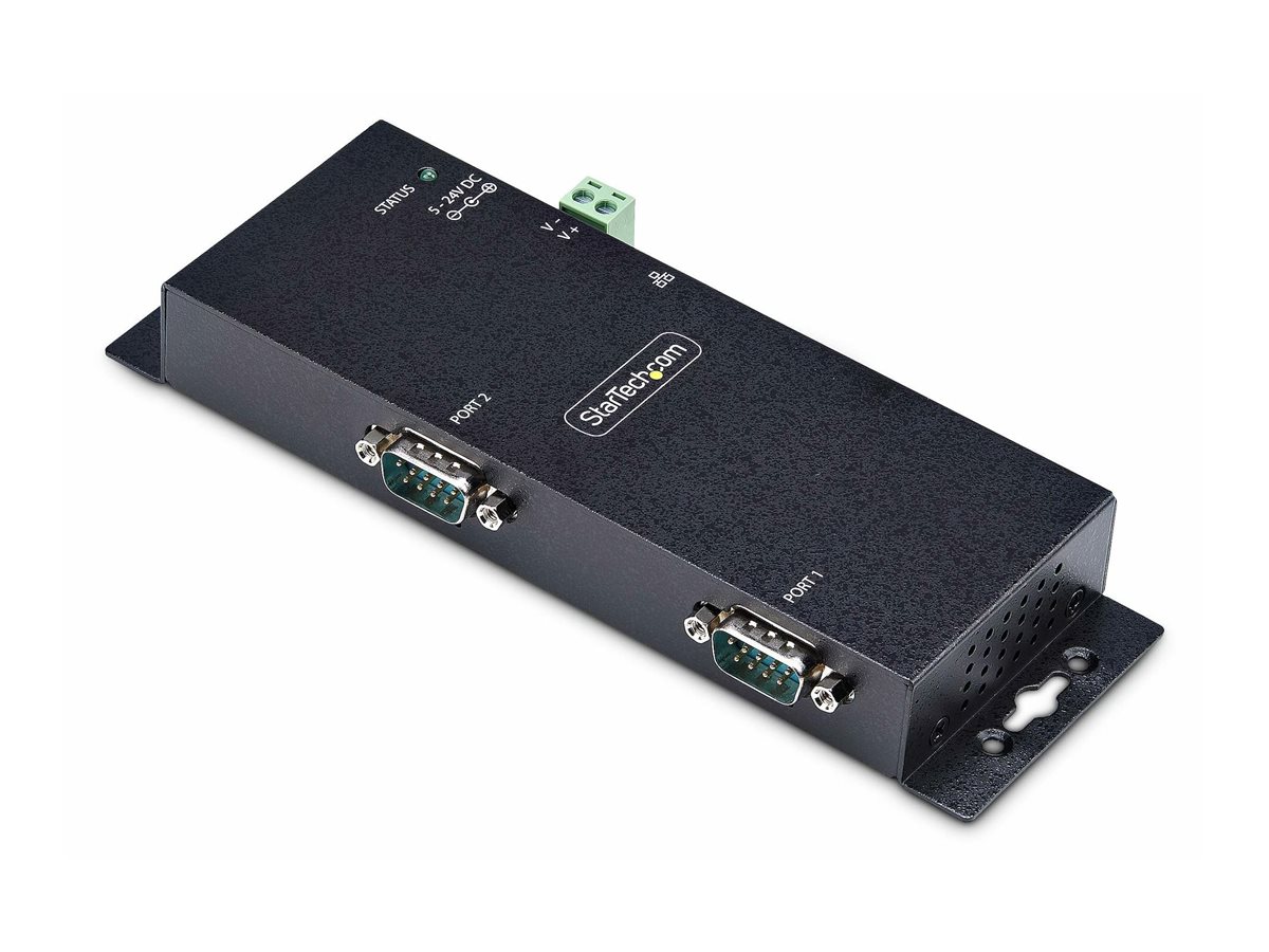 StarTech.com Adaptateur Série vers Ethernet à 2 Ports, LAN vers RS232 DB9 - Serveur de périphérique - 2 ports - 100Mb LAN, RS-232 - montable mur/rail DIN - Conformité TAA - I23-SERIAL-ETHERNET - Périphériques réseau spécialisés