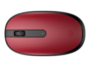 HP 240 - Souris - droitiers et gauchers - optique - 3 boutons - sans fil - Bluetooth 5.1 - récepteur sans fil USB - rouge - pour Laptop 15 - 43N05AA#ABB - Souris