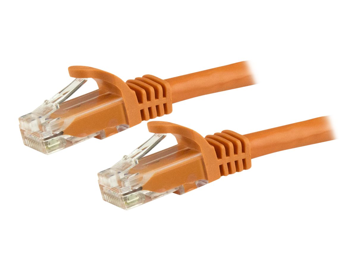 StarTech.com 7.5m CAT6 Ethernet Cable, 10 Gigabit Snagless RJ45 650MHz 100W PoE Patch Cord, CAT 6 10GbE UTP Network Cable w/Strain Relief, Orange, Fluke Tested/Wiring is UL Certified/TIA - Category 6 - 24AWG (N6PATC750CMOR) - Cordon de raccordement - RJ-45 (M) pour RJ-45 (M) - 7.5 m - UTP - CAT 6 - sans crochet - orange - N6PATC750CMOR - Câbles à paire torsadée
