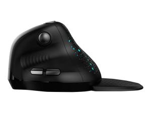 Urban Factory ERGO MAX - Souris verticale - ergonomique - pour droitiers - 7 boutons - sans fil - 2.4 GHz, Bluetooth 5.0 - récepteur sans fil USB - noir - EPM50UF - Souris