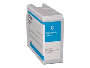 Epson SJIC36P(C) - 80 ml - cyan - original - cartouche d'encre - pour ColorWorks CW-C6000Ae, CW-C6000Pe, CW-C6500Ae, CW-C6500Pe - C13T44C240 - Cartouches d'imprimante