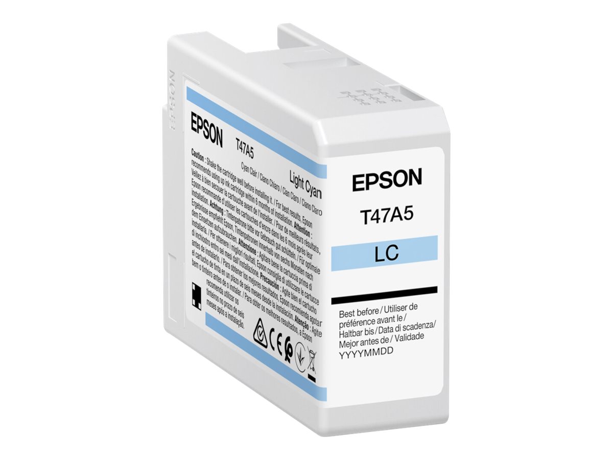 Epson T47A5 - 50 ml - cyan clair - original - cartouche d'encre - pour SureColor SC-P900, SC-P900 Mirage Bundling - C13T47A500 - Cartouches d'encre Epson