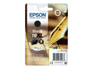 Epson 16XL - 6.5 ml - XL - noir - original - emballage coque avec alarme radioélectrique/ acoustique - cartouche d'encre - pour WorkForce WF-2010, 2510, 2520, 2530, 2540, 2630, 2650, 2660, 2750, 2760 - C13T16314022 - Cartouches d'encre Epson