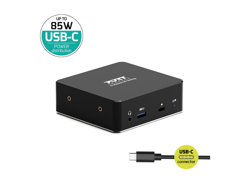 PORT connect USB-C & USB-A Dual Video Docking Station 2 X 2K - Station d'accueil - USB-C / USB 3.0 - 2 x HDMI - 1GbE - 100 Watt - 901908 - Stations d'accueil pour ordinateur portable