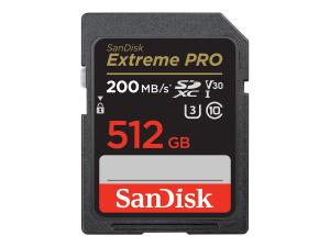 SanDisk Extreme Pro - Carte mémoire flash - 512 Go - Video Class V30 / UHS-I U3 / Class10 - SDXC UHS-I - SDSDXXD-512G-GN4IN - Cartes flash