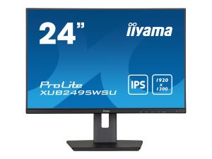 iiyama ProLite XUB2495WSU-B5 - Écran LCD - 24" - 1920 x 1200 WUXGA @ 60 Hz - IPS - 300 cd/m² - 1000:1 - 5 ms - HDMI, VGA, DisplayPort - haut-parleurs - noir mat - XUB2495WSU-B5 - Écrans d'ordinateur