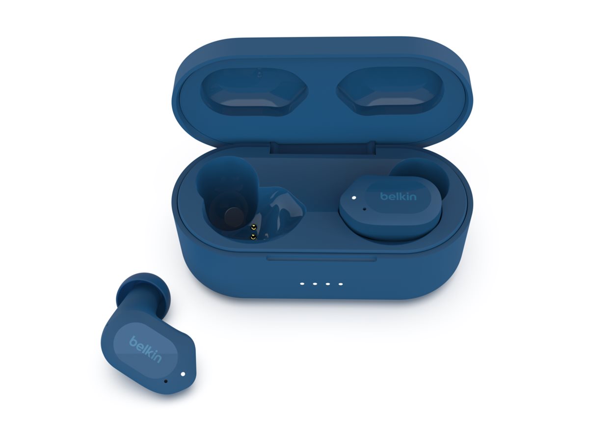 Belkin SoundForm Play - Écouteurs sans fil avec micro - intra-auriculaire - Bluetooth - Suppresseur de bruit actif - bleu - AUC005BTBL - Écouteurs