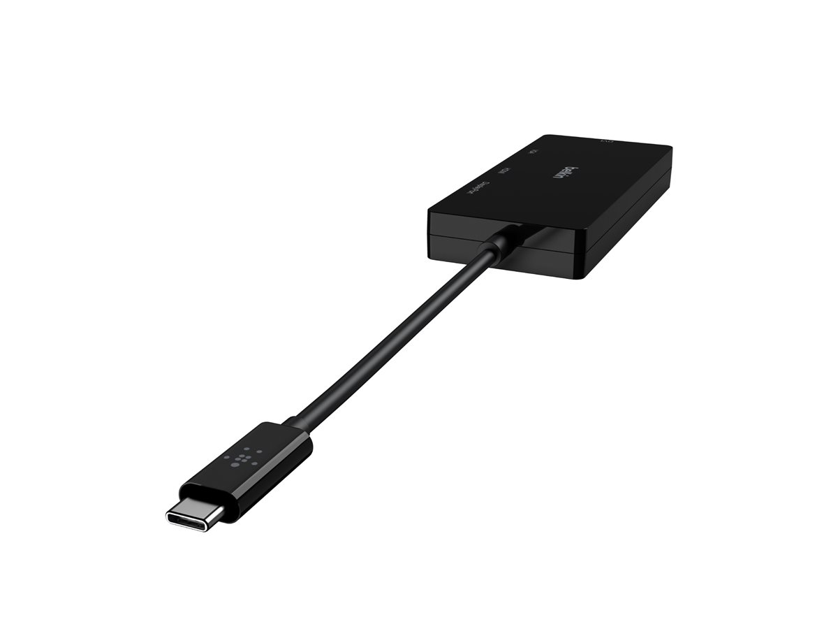 Belkin - Adaptateur vidéo - 24 pin USB-C mâle pour HD-15 (VGA), DVI-I, HDMI, DisplayPort femelle - noir - support 4K - AVC003btBK - Accessoires pour téléviseurs