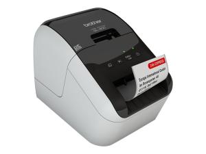 Brother QL-800 - Imprimante d'étiquettes - deux couleurs (monochrome) - thermique direct - rouleau (6,2 cm) - 300 x 600 ppp - jusqu'à 93 étiquettes/minute - USB 2.0 - outil de coupe - noir, blanc - QL800UA1 - Imprimantes thermiques
