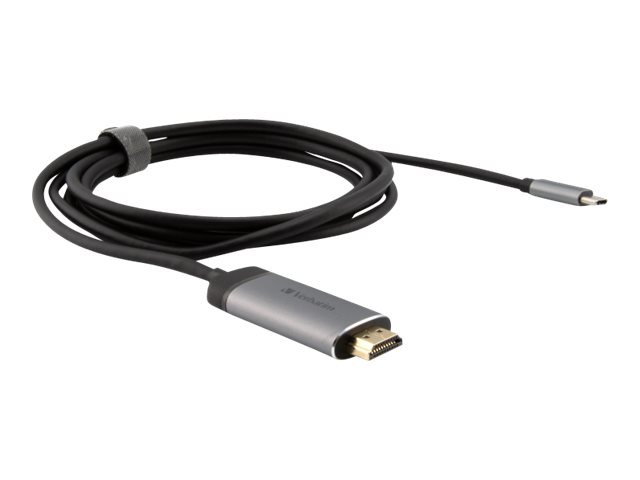 Verbatim - Câble vidéo/audio - 24 pin USB-C mâle pour HDMI mâle - 1.5 m - support 4K - 49144 - Accessoires pour téléviseurs
