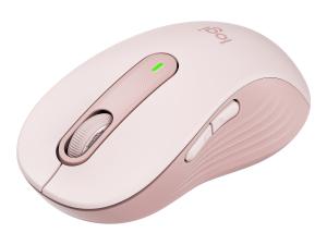 Logitech Signature M650 L - Souris - grande taille - optique - 5 boutons - sans fil - Bluetooth, 2.4 GHz - récepteur USB Logitech Logi Bolt - rose - 910-006237 - Souris