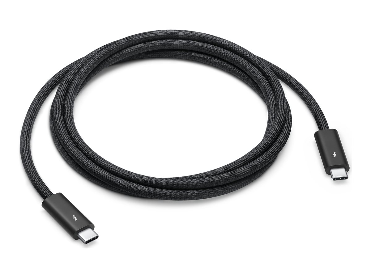 Apple Thunderbolt 4 Pro - Câble Thunderbolt - 24 pin USB-C (M) pour 24 pin USB-C (M) - USB 3.2 / USB4 / Thunderbolt 3 / Thunderbolt 4 / DisplayPort - 1.8 m - actif, support de guirlande Pâquerettes - noir - MW5J3ZM/A - Câbles spéciaux