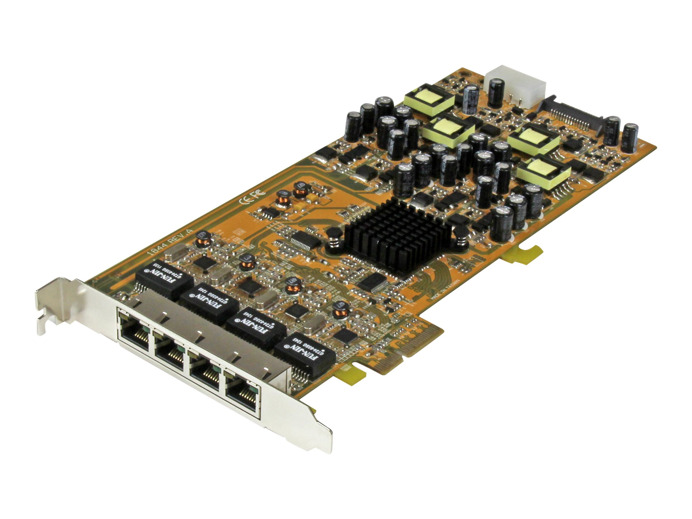 StarTech.com Carte réseau PCIe à 4 ports Gigabit Power over Ethernet - NIC PCI Express PSE / PoE - 1x PCIe - 4x RJ45 PoE - Adaptateur réseau - PCIe x4 - Gigabit Ethernet x 4 - ST4000PEXPSE - Adaptateurs réseau PCI-e