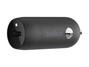 Belkin BOOST CHARGE - Adaptateur d'alimentation pour voiture - 20 Watt - Fast Charge (24 pin USB-C) - noir - CCA003BTBK - Adaptateurs électriques et chargeurs