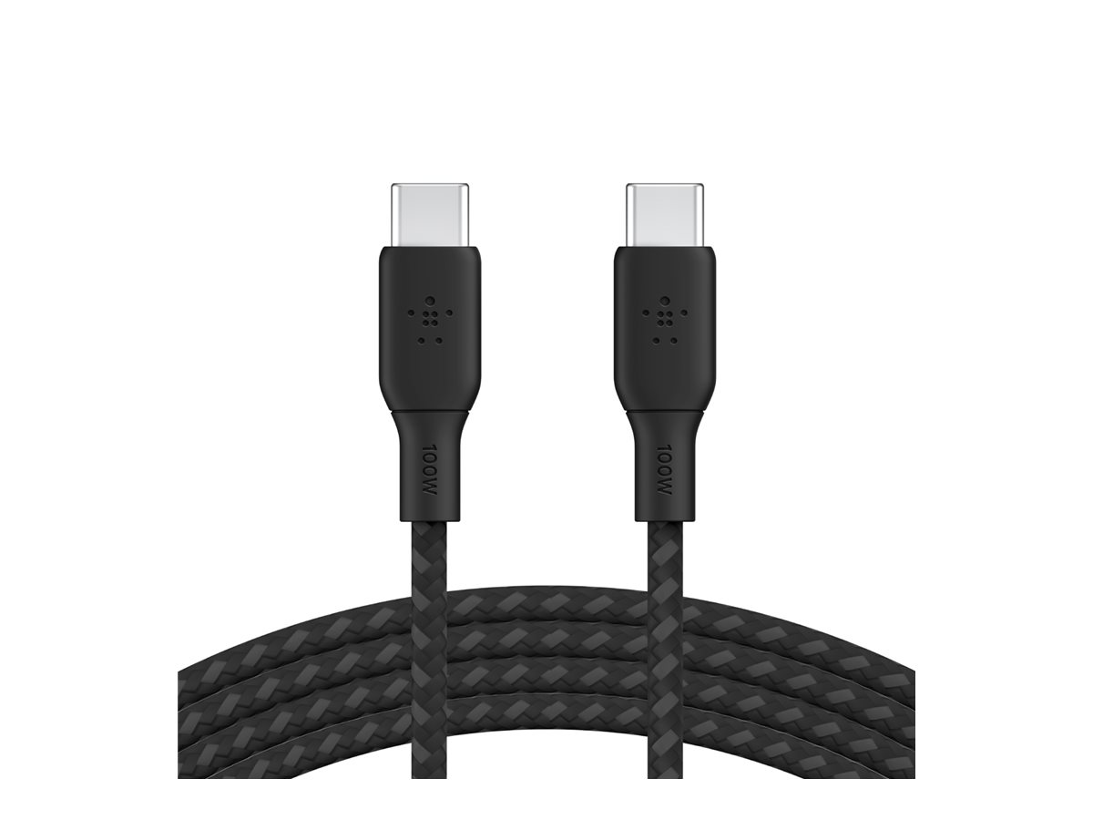 Belkin BOOST CHARGE - Câble USB - 24 pin USB-C (M) pour 24 pin USB-C (M) - 2 m - noir - pour Apple 10.9-inch iPad Air; Google Pixel 4a, 5, 6; Samsung Galaxy Note20, S21, S21 5G, S22 - CAB014BT2MBK - Câbles USB