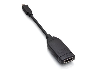 C2G Micro HDMI to HDMI Dongle Adapter Converter - Câble HDMI - 19 pin micro HDMI Type D mâle soudé pour HDMI femelle soudé - noir - support 4K, support pour 4K30Hz, support 1080p - C2G30068 - Accessoires pour systèmes audio domestiques