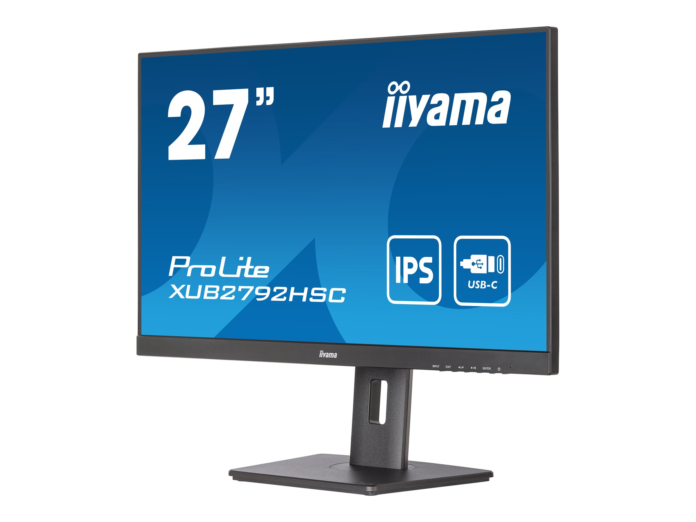iiyama ProLite XUB2792HSC-B5 - Écran LED - 27" - 1920 x 1080 Full HD (1080p) @ 75 Hz - IPS - 250 cd/m² - 1000:1 - 4 ms - HDMI, DisplayPort, USB-C - haut-parleurs - noir, mat - XUB2792HSC-B5 - Écrans d'ordinateur