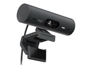 Logitech BRIO 500 - Webcam - couleur - 1920 x 1080 - 720p, 1080p - audio - USB-C - 960-001422 - Webcams