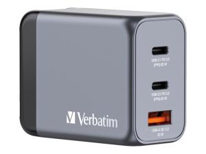 Verbatim - Adaptateur secteur - GaN - CA 100-240 V - 65 Watt - connecteurs de sortie : 3 - 32201 - Adaptateurs électriques et chargeurs