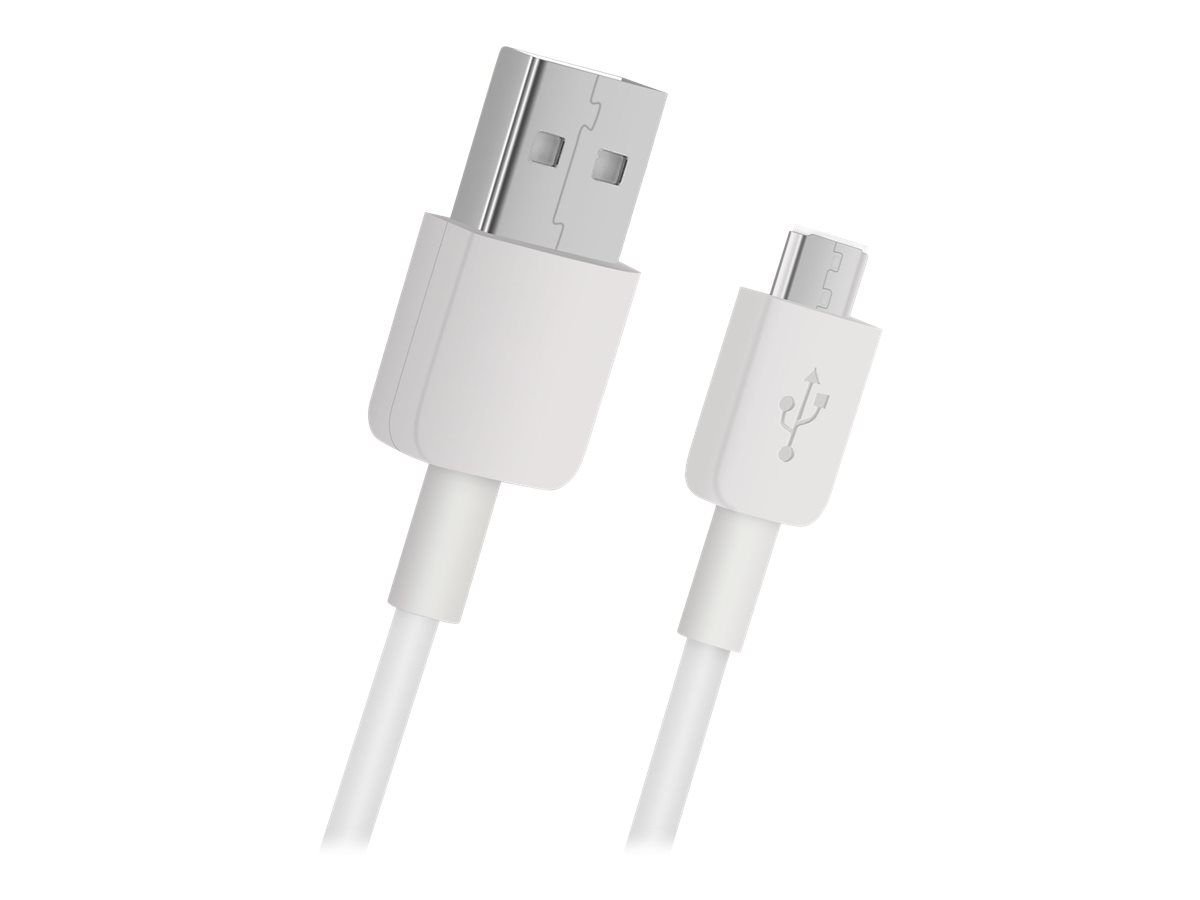 DLH - Câble USB - Micro-USB de type B (M) pour USB (M) - 1 m - blanc - DY-TU1702W - Câbles USB