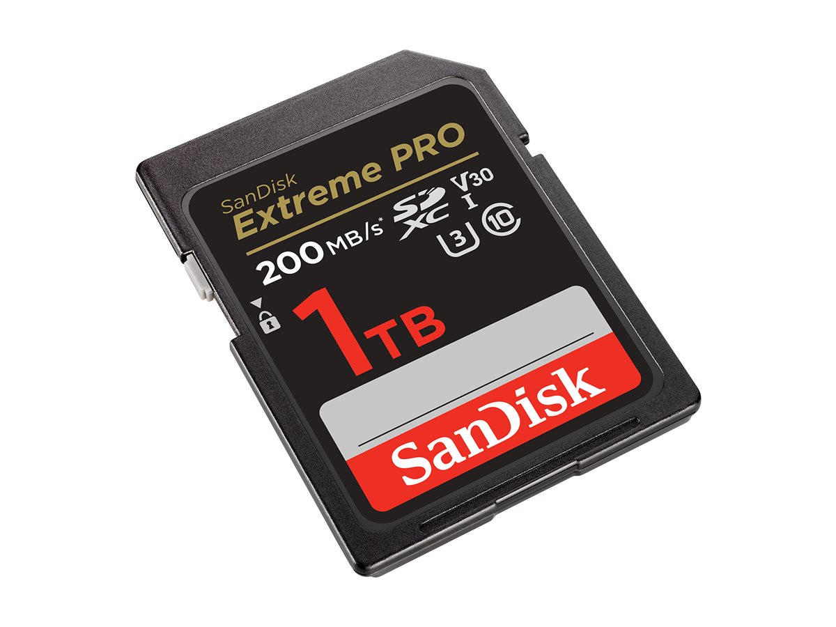 SanDisk Extreme Pro - Carte mémoire flash - 1 To - Video Class V30 / UHS-I U3 / Class10 - SDXC UHS-I - SDSDXXD-1T00-GN4IN - Cartes flash