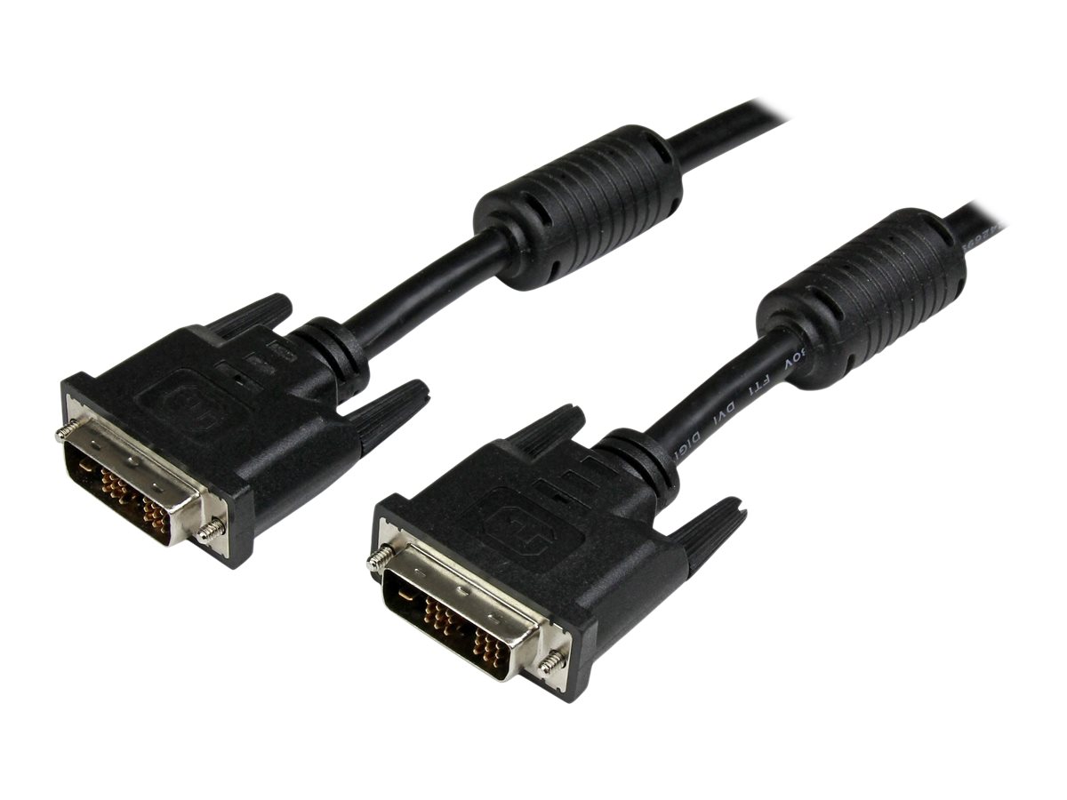 StarTech.com Câble DVI-D Single Link de 5 m - Cordon vidéo DVI vers DVI pour écran numérique - M/M - 1920x1200 - Noir - Câble DVI - liaison simple - DVI-D (M) pour DVI-D (M) - 5 m - moulé, vis moletées - noir - DVIDSMM5M - Câbles vidéo